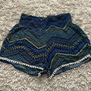 Blue shorts from rue21 in size kids L but could fit size  woman’s xs/s